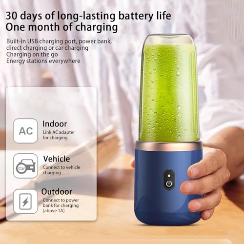 Portable Blender - Waterproof Personal Blender, For Smoothies And Shakes, Traveling Fruit Veggie Baby Food Juicer Cup, Delivers 5-10 Blending Cycles, For Food, Travel, Gym, Offices, Sports - Image 5