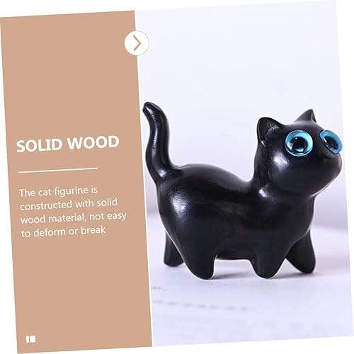 Miniatura 7 de Cabilock Estatua de madera para gatito, adornos de casa, decoración de madera, decoración del hogar, escultura de madera de gato, figura de gatito