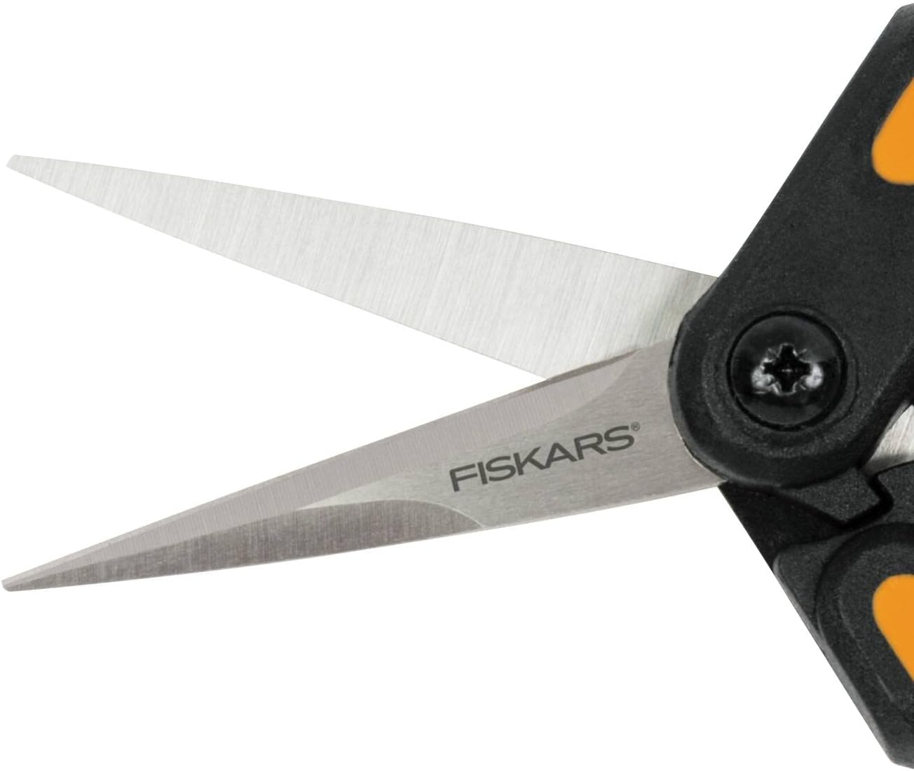 Fiskars Solid Snip Pruning Microtip SP13, Length: 21,5cm, Steel Blades/Plastic Handle, Black/Orange, 1051600