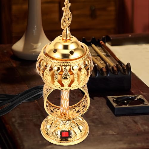 Brûleur de parfum électrique métallique COHEALI vintage pour diffuseur maison
