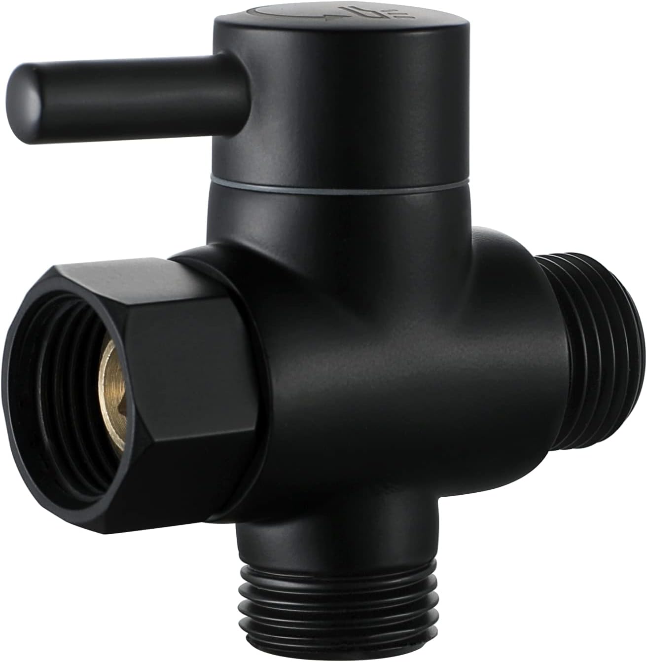 Brass Shower Arm Diverter Valve for Hand Held Showerhead and Fixed Spray Head,G 1/2 3-Way Bathroom Universal Shower System Replacement Part (Matte Black)