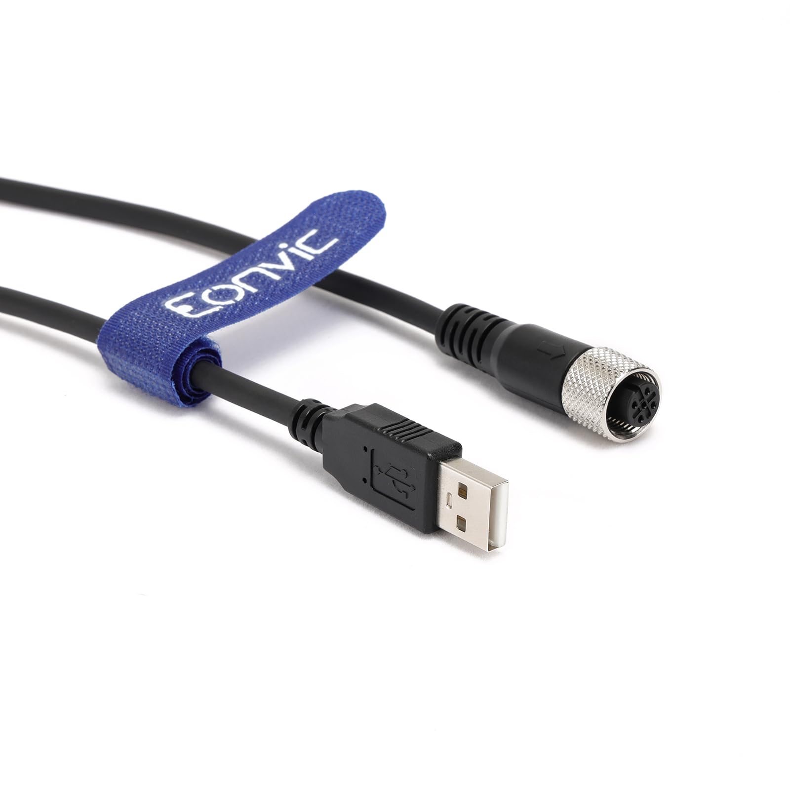 Cavo di connessione dati industriale M12 5 pin A femmina a USB 2.0 maschio, cavo di connessione dati ad alta flessione schermato, modellato, IP67, impermeabile, 2 m