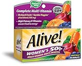 Alive! Women's 50+ High Potency Multi-Vitamin with Orchard Fruits & Garden Veggies, 50 Tablets