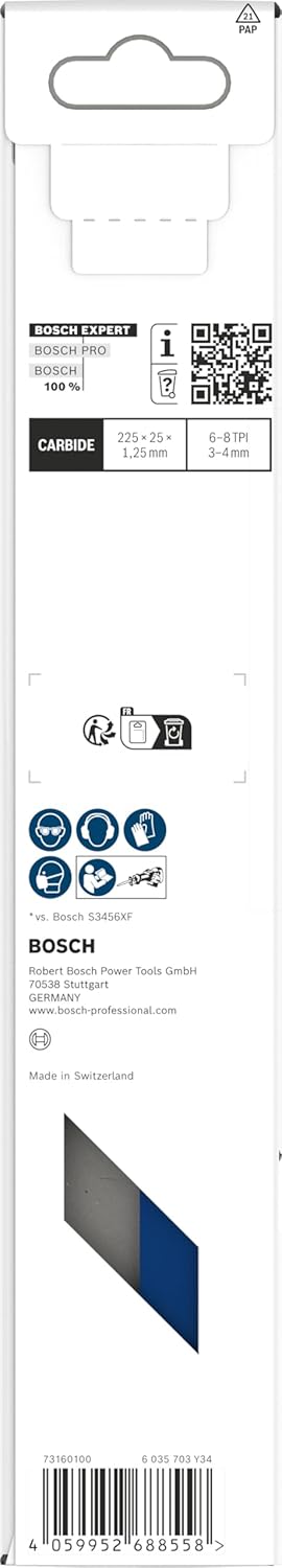 Bosch 3X Expert Multi Material S1159XHM Blade (for Cast Iron, Wood with Metal, Length 225 mm, Professional Accessory Reciprocating Saw)