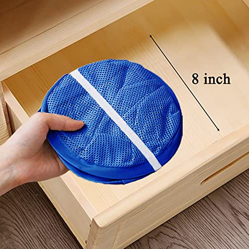 Buenod Mesh Laundry Hamper, Pop Up Laundry Basket, Collapsible Clothes Storage Bin For Bedroom, Dormitory, Apartment, Royal Blue #TOP4
