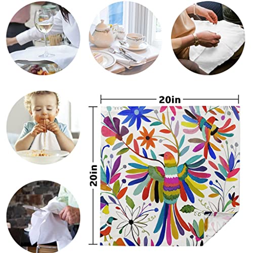 Dhdm Colored Bird Table Napkins Cloth Set Handkerchief Wedding Party Placemat Birthday Banquet Tea #TOP1