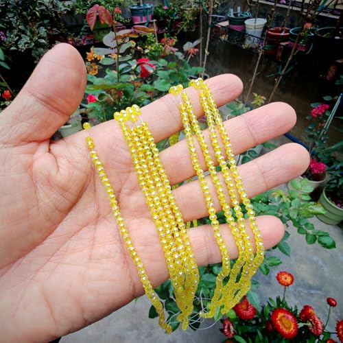 Image of 2mm Rondelle Glass Beads for Jewelry Making, Faceted Briolette Crytal Spacer Beads for Bracelet Necklace Earring, Yellow 1200pcs