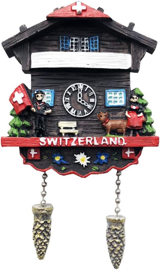 Cuckoo Clock Switzerland 3D Fridge Magnet Tourist Souvenir Gift Home & Kitchen Decoration Magnetic Sticker Switzerland Refrigerator Magnet Collection
