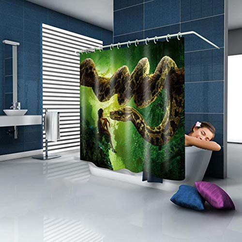 Rideau de douche grand format imperméable style python pour la maison