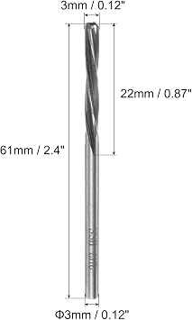 uxcell Chucking Reamers, 3mm H7 4241 High Speed Steel Spiral Flutes Lathe Machine Reamer Milling Cutter