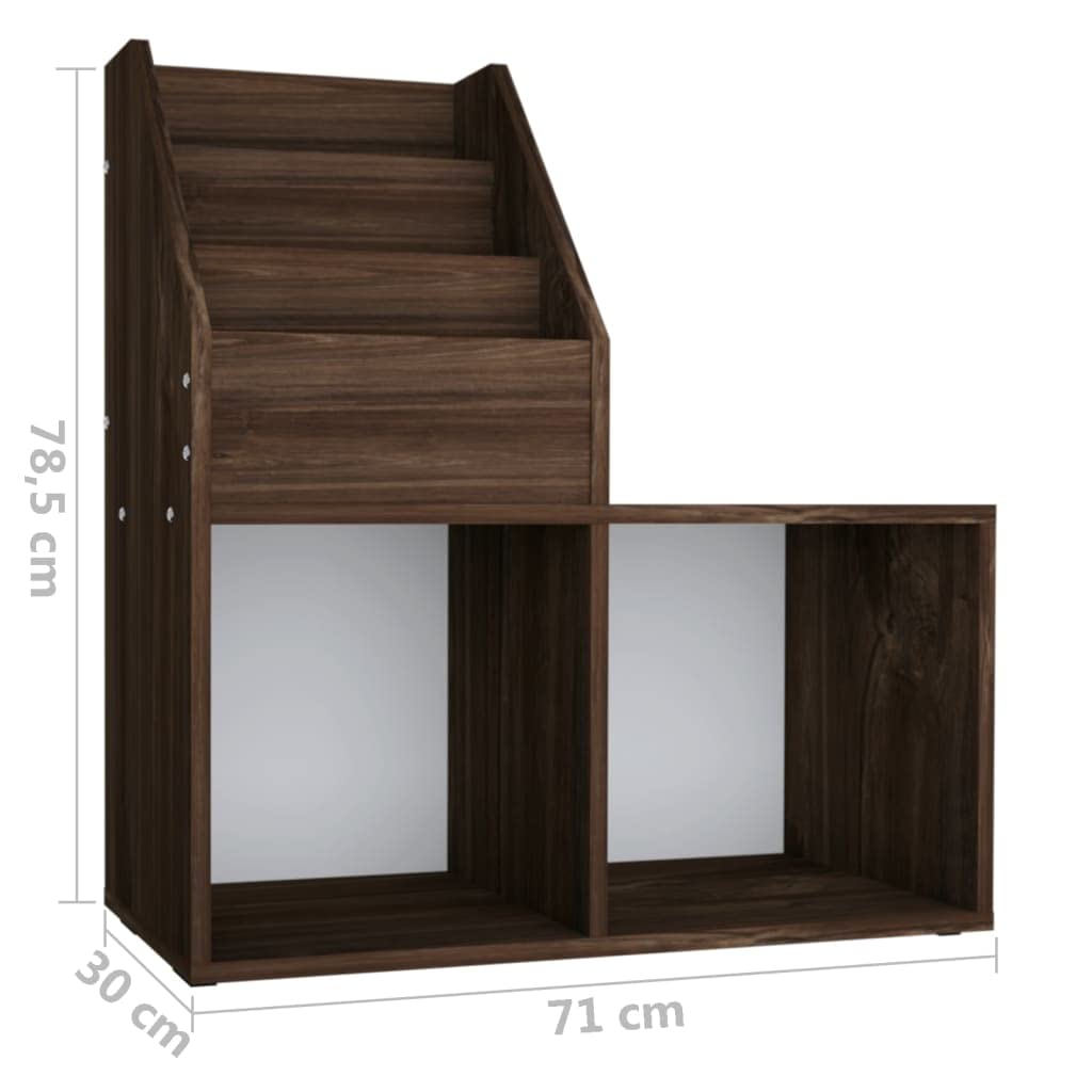 INLIFE Librería infantil de roble ahumado, 71 x 30 x 78,5 cm, aglomerado-9520