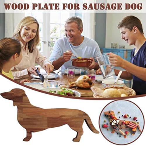Hölzerner Dackel Teller, Wooden Dachshund Dog Dinner Plate, Lustiger Speiseteller, Holzbrett Servierbrett, Schneidebrett, Dackel Hund Schneidebrett Personalisiert, Süßer Weihnachtsteller