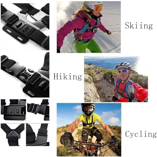 ACUVAR Chest Mount Strap Harness Chesty Body Mount Compatible with GoPro Hero 12, 11, 10, 9, 8, 7, 6, 5, 4, Session, 3+, 3, 2, 1, Max, Hero (2018), AKASO, DJI Osmo Action Cameras Microfiber Cloth