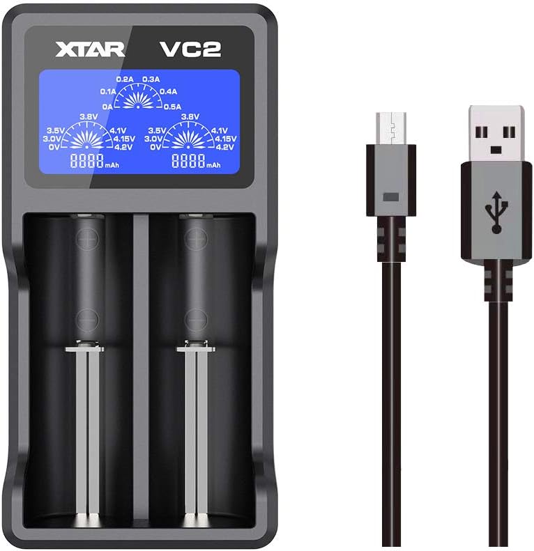 XTAR VC2 Charger with LCD Display Screen