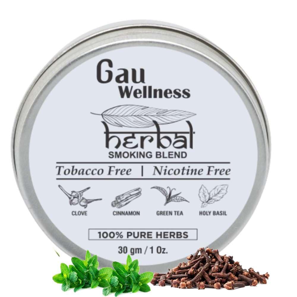 Gau Wellness Ayurvedic Herbal Smoking Mixture Blend 30 gram - 100% Tobacco Free and Nicotine Free - RYO Make Your Own Roll | Made Of Natural Clove, Tulsi and Other Ayurveda Herbs(De Addiction)-image-40