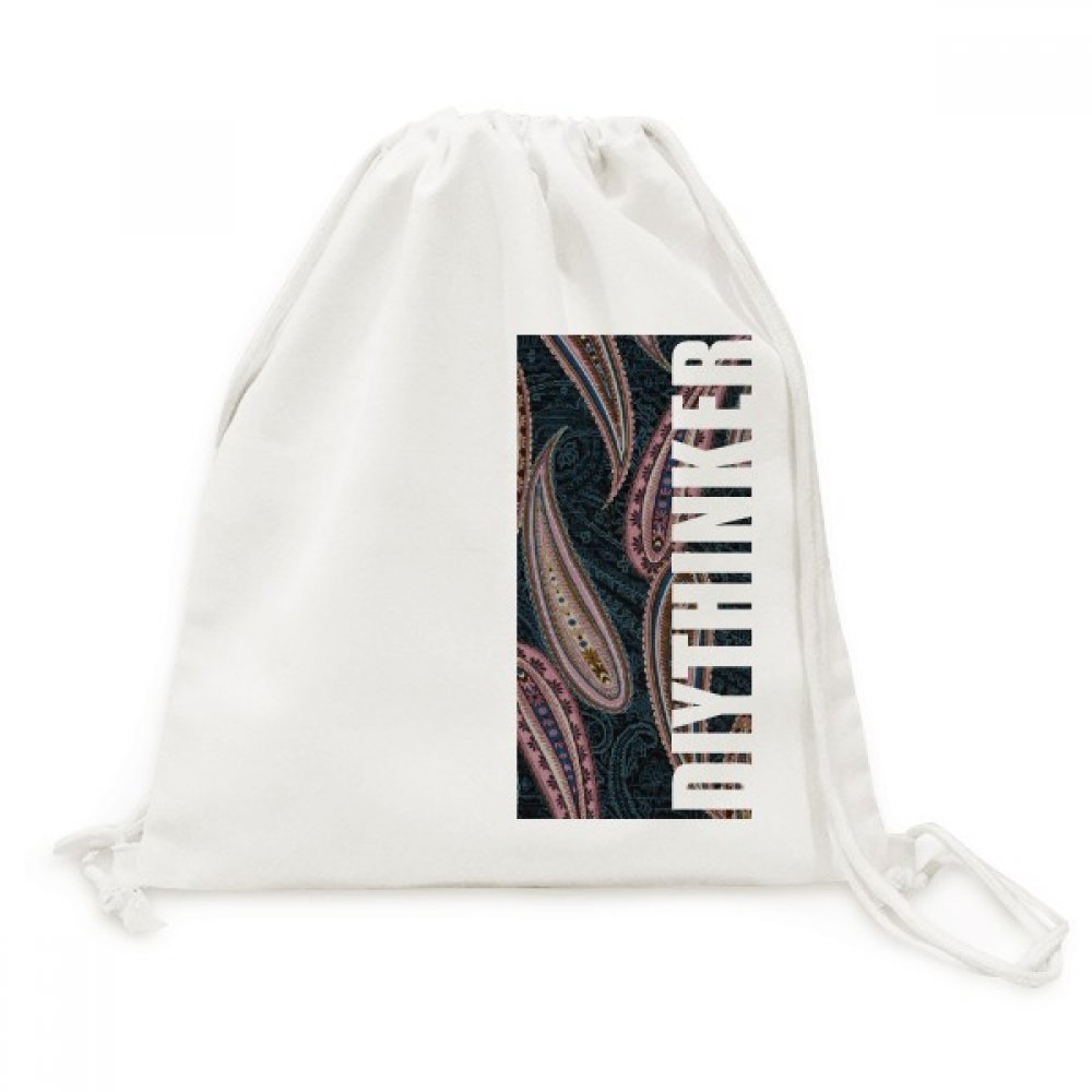 Toile drawstring backpack à fermeture rapide sac classique avec motif nature - 5