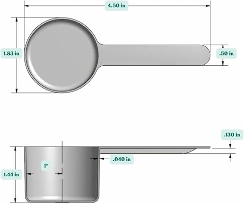 Miniatura 36 de Cucharas para medir café, granos, proteínas, especias y otros productos secos (muchos tamaños diferentes), Opaco