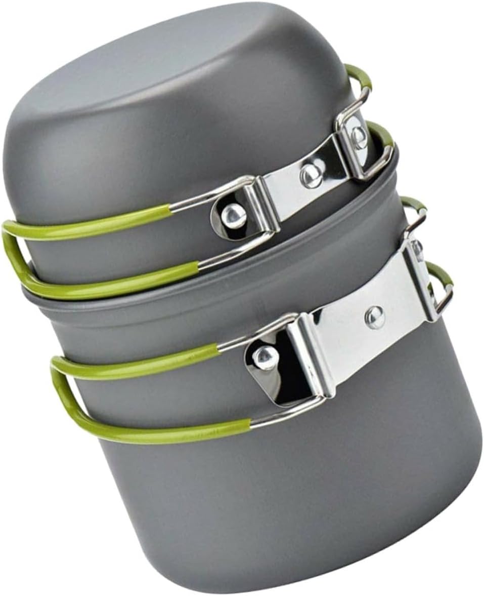 Outdoor Camping Cooking Pot Non-Stick Frying Pan Portable Teapot Cooking Tool Set Camping Pot Accessories Aluminum Alloy Lightweight