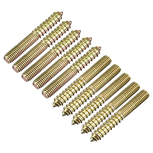 sourcing map M8x60mm Hanger Bolts, 24pcs Double Ended Thread Dowel Screws for Wood Furniture Connecting