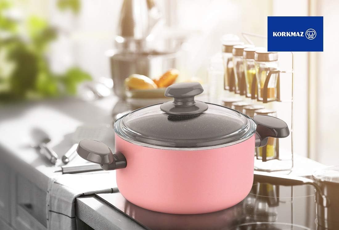 Korkmaz Mia Manolya Pot Granit-Topf Cookware 24cm Granite Antihaft-Schicht A1305