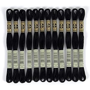 DMC 6-Strand Embroidery Cotton Floss, Black (117-310)