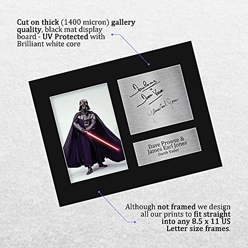 HWC Trading Dave Prowse & James Earl Jones USL Signed Printed Autograph Star Wars Darth Vader Print Photo Picture Display - US Letter Size
