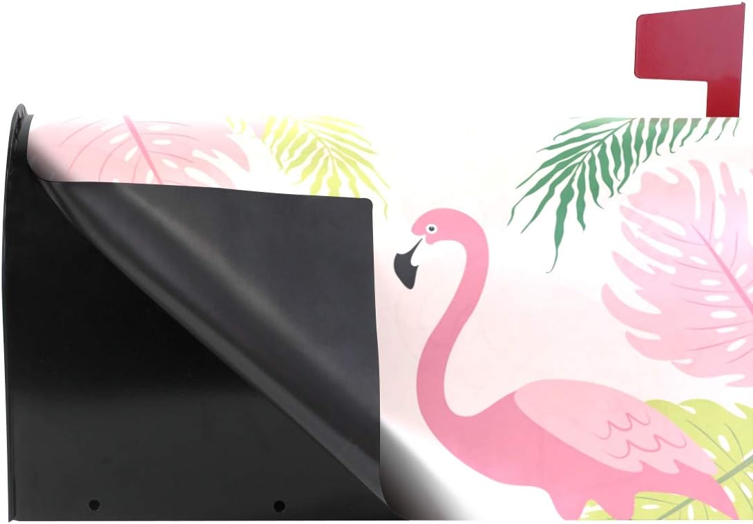 Home Garden Cute Tropical Flamingos Pattern Magnetic Mailbox Cover Standard