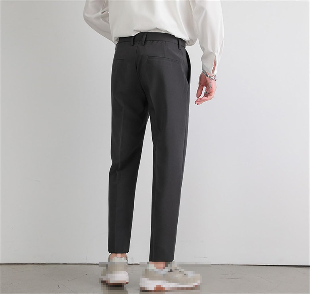 Vogrtcc Pantaloni da Abito da Uomo Stretch Slim Business Office Elastico in Vita Pantaloni Casual Taglie Forti