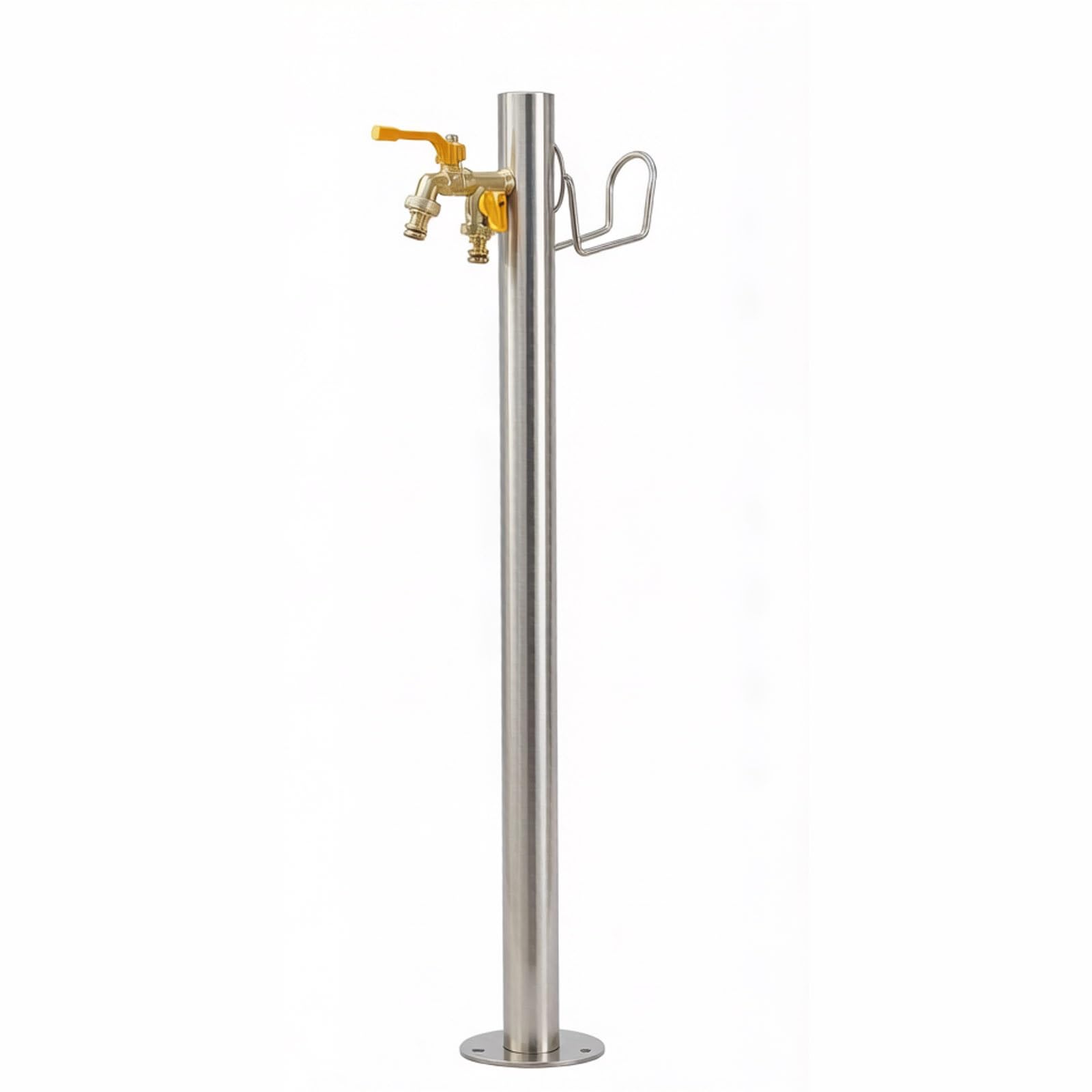 Columna de agua para exteriores con grifo, hidrante de jardín independiente, poste de agua de acero inoxidable con aislamiento térmico, soporte de manguera de doble entrada para césped