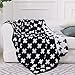 DOKOT Black and White Swiss Cross Pattern 100% Cotton Knitted Throw Blanket (51x63 inches, Swiss Cross)