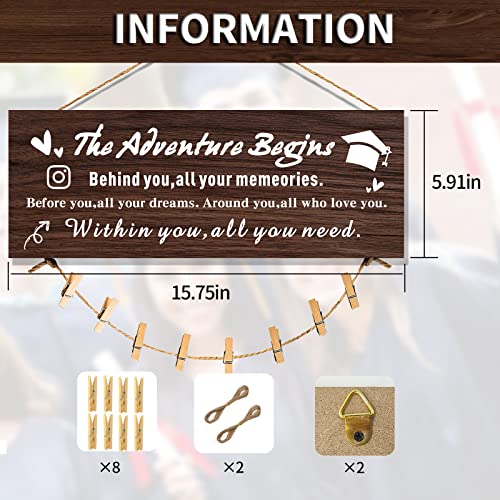 Graduation Decorations Class Of 2023，Inspirational High School College Graduation Gifts, Handmade Wooden Picture Frame Door Hange 2023 Graduation Decorations #TOP2