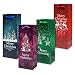 Dozen Christmas Wine Bottle Gift Bags - With Glitter
