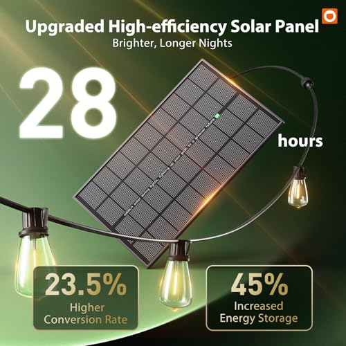 Image of addlon 198FT(192+6) Solar String Lights Outdoor with Remote, Long-Lasting Waterproof Patio Lights, Dimmable & Timable Hanging Solar Light with 60 LED Bulbs for Outside, Yard, Garden, Camping, Gazebo