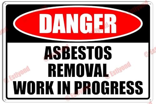 Aluminum Signs, Asbestos Removal Work In Progress Caution Outdoor Warning