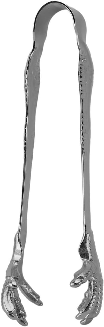 Stainless Steel Ice Tongs Eagle Claw Design for Bar Home Use Copper Plating Grip Non-Slip Easy to Clean(Black Plating)