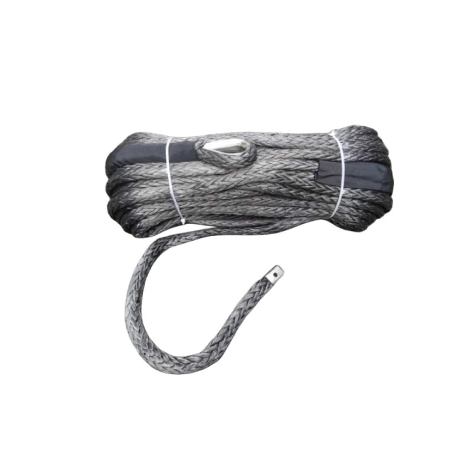 Kable wciągnięte w górę， 14 mm x 40 m wielokolorowa syntetyczna lina wyciągarki, osłona termiczna do quadów, UTV, samochodów ciężarowych 4x4(Grey)