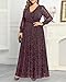 Pinup Fashion Burgundy Plus Size Dresses Formal Wedding Guest Evening Gowns Long Sleeve Bridesmaid Holiday Sparkly New Year Prom Dress