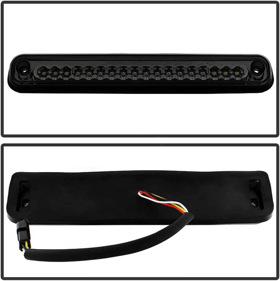 ACANII - For Smoked 1988-1998 Chevy/GMC Silverado C/K1500 LED Tail Lights+LED 3rd Brake Lamp Driver & Passenger Side