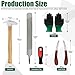 Keadic 10Pcs Farrier Hoof Tool Kit with Roll Pack Includes Horse Shoe Cutting Pliers, 4 in 1 File Rasp, Horseshoe Brush, Horse Hoof Trimmer, Hoof Hammer and Gloves for Cattle Sheep Horses Donkeys
