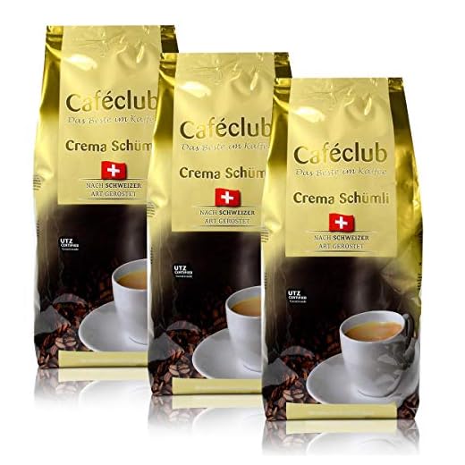 3x Cafeclub Supercreme Schweizer Schümli Kaffeebohnen 1 Kg Für Kaffeevollautomaten