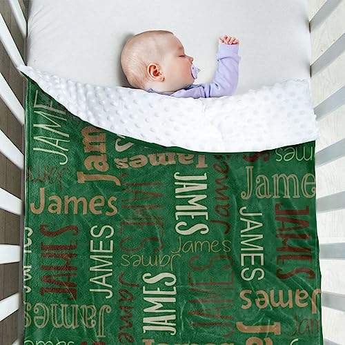 Image of Custom Baby Blanket - Personalized Names Design - Soft Plush Blanket with Double Layer Dotted Backing for Boys Girls Color21(47x60 inches)