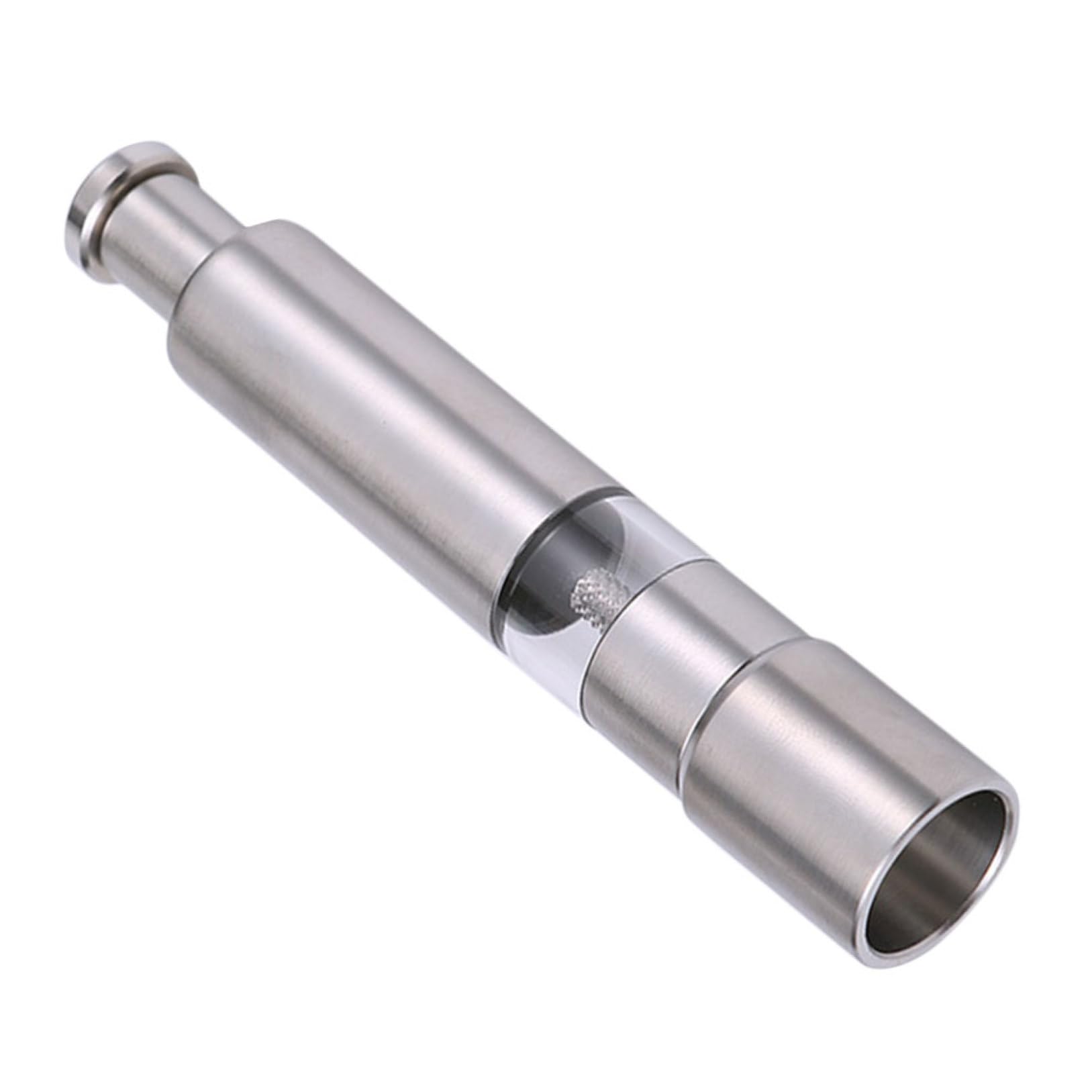 GALPADA Manuelle und Sichtfenster in Silber Pfeffermühle aus Edelstahl mit Push Bedienung für Küche und Professionellen Gebrauch