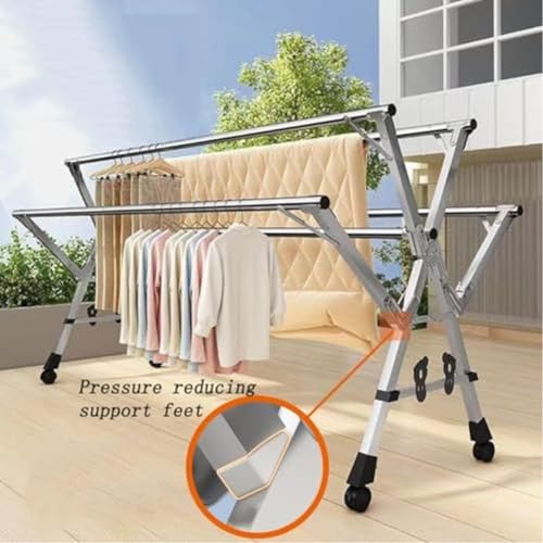Étendoir à linge pliable à roulettes pour optimiser votre intérieur