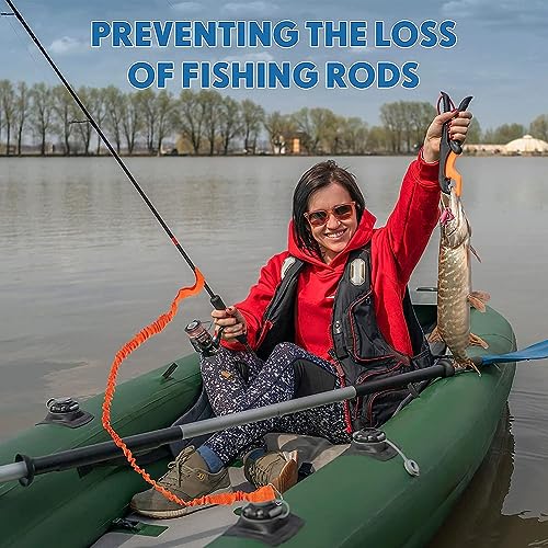 BENBEN Coleira de remo de caiaque pacote com 2 tiras elásticas para coleira segura 1,5 a 7 pés para