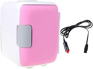 Dkee Mini frigo Bon à double usage Mini Cooler & Warmer, Ultra Quiet utilisation de la voiture, AC + DC Compatibilité, Capacité 4L (Color : Pink)