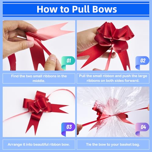 Image of Homrelaxy 20 Pcs 24 inchx30 inch Cellophane Bags for Gift Basket Wrap With Bows
