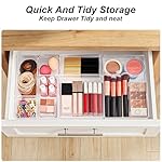 SMARTAKE 7-Piece Drawer Organizer with Non-Slip Silicone Pads, 4-Size Desk Drawer Organizer Trays Storage Tray for Makeup, Jewelries, Utensils in Bedroom Dresser, Office and Kitchen (Clear) - Image 5