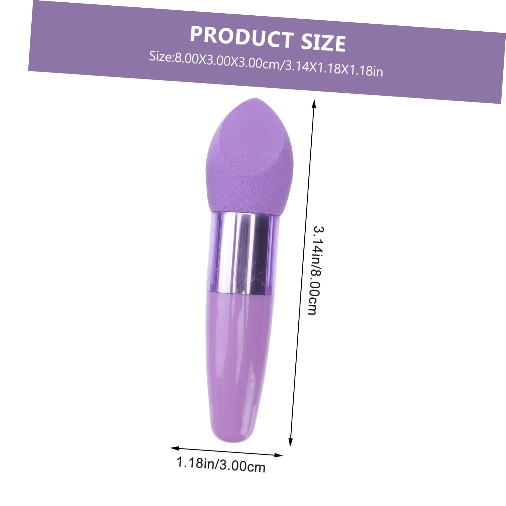 SHERCHPRY 3Pcs Makeup Sponge Brush - Makeup Blender Sponges for Foundation, Professional Purple Make Up Sponge with Handle, Cosmetics Puff Brush Tool, Multifunctional Cosmetic Accessories