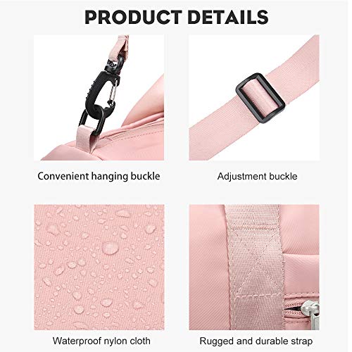Gym Bag for Women Small, Travel Duffel Bag Workout Bag Sports Gym Bags with Wet Pocket and Shoe Compartment, Pink