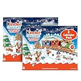 Kinder Chocolate Countdown Advent Calendar, Chocolate Candy, 2025, 2 Pack, Holiday gift for all, 24 Pieces 8.8 oz